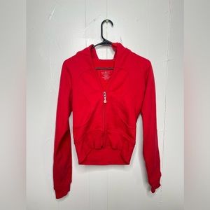 LuLuLemon woman’s hoodie jacket size 6 red Athletica Scuba Midweight Full Zip